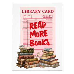 Impression Photo Lire plus de livres Vintage