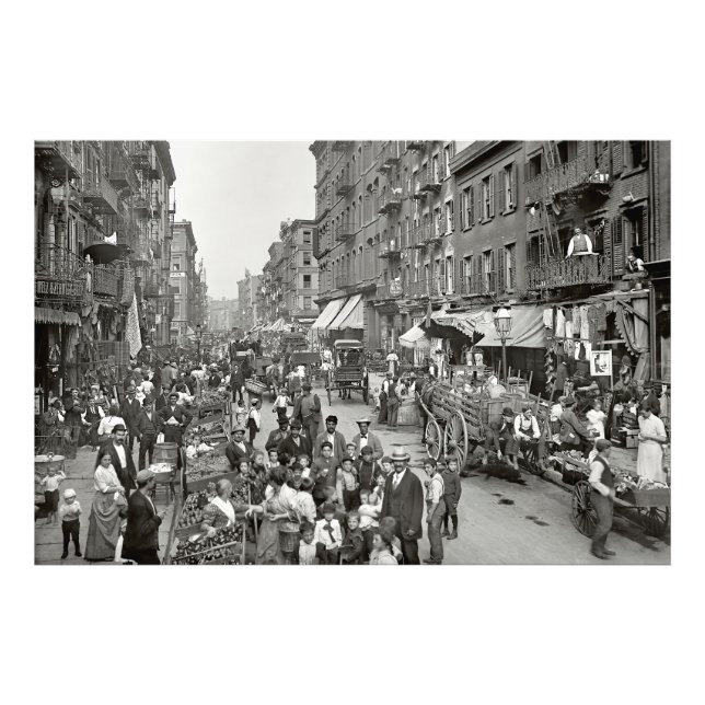 Impression Photo Little Italy - Mulberry Street - New York 1900 (Devant)