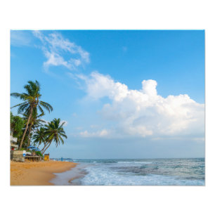 Impression Photo Littoral de plage tropicale et vue océanique sur l