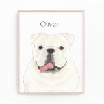 Impression Photo Livre blanc personnalisé<br><div class="desc">Je suis amoureux de cette photo d'aquarelle magnifiquement détaillée d'un chien de taureau anglais blanc souriant ! Personnalisez ces gravures d'art avec votre nom ou monogramme pour compléter votre décor et changer de police en sélectionnant l'option "éditer en utilisant l'outil de design" lors de la personnalisation. Magasinez le reste de...</div>