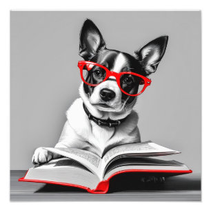 Impression Photo Livre de lecture de chien