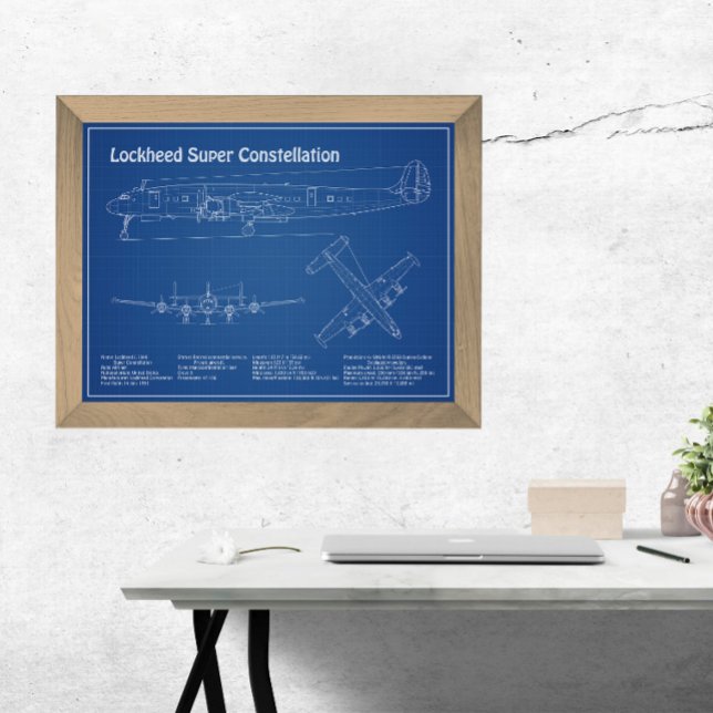 Impression Photo Lockheed L-1049 Super Constellation - Plans AD (Créateur téléchargé)