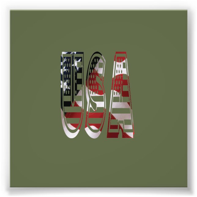 Impression Photo Logo américain du drapeau américain (Devant)