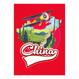 Impression Photo Logo de la carte de voyage en Chine