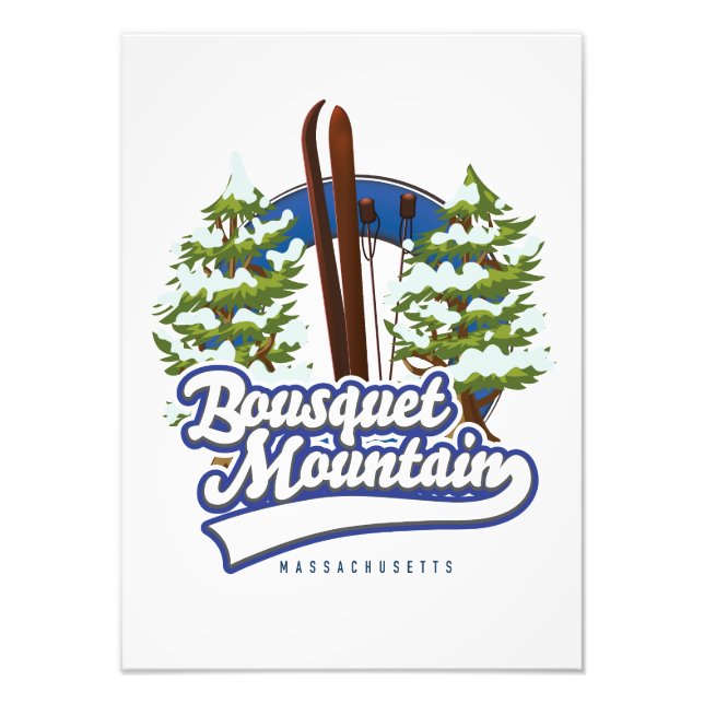 Impression Photo Logo de ski de Bousquet Mountain Massachusetts (Devant)