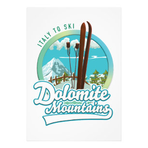 Impression Photo Logo de ski Dolomite Mountain Italie