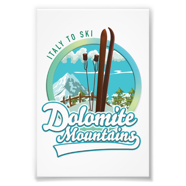 Impression Photo Logo de ski Dolomite Mountain Italie (Devant)