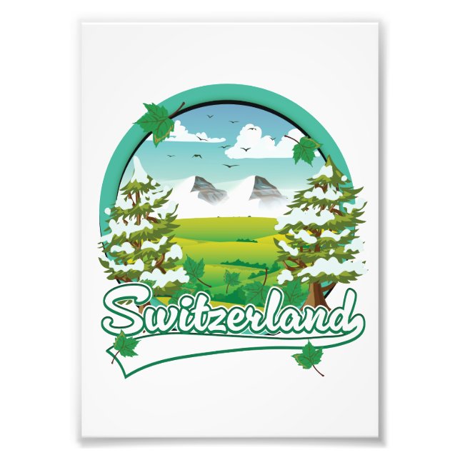 Impression Photo Logo de voyage rétro en Suisse (Devant)