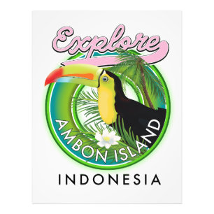 Impression Photo Logo de voyage sur l'île d'Ambon en Indonésie