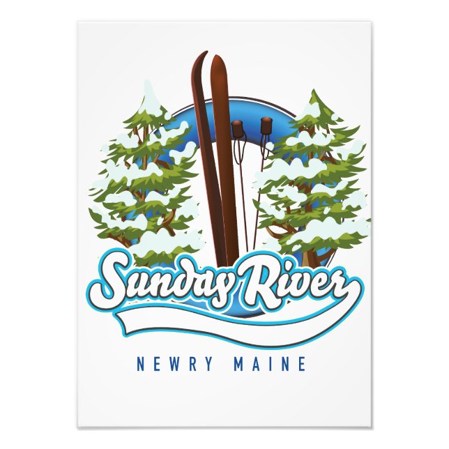 Impression Photo Logo du ski de Sunday River Newry Maine (Devant)