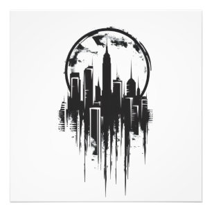 Impression Photo Logo monochromatique Cityscape