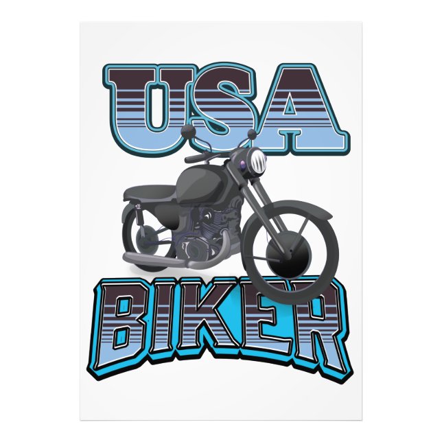 Impression Photo Logo USA Biker (Devant)