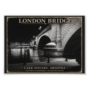 Impression Photo London Bridge Nuit Noir et Blanc