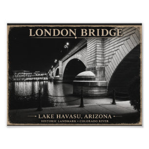 Impression Photo London Bridge Nuit Noir et Blanc