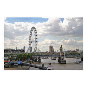 Impression Photo Londres Angleterre Skyline, Big Ben, London Eye, T