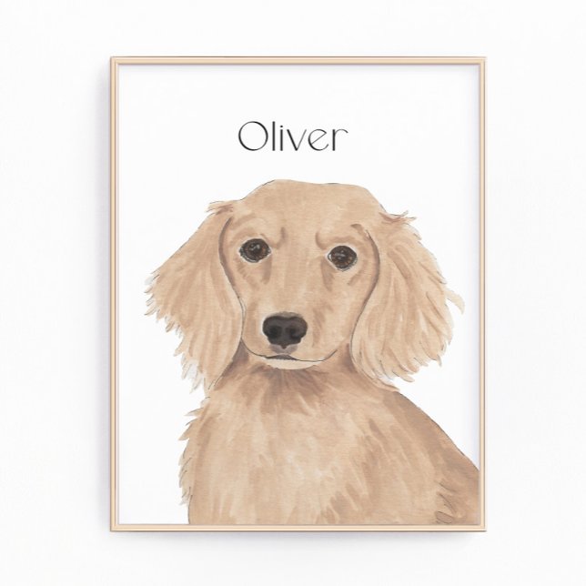 Impression Photo Long Haired English Red Dachshund Art (Créateur téléchargé)