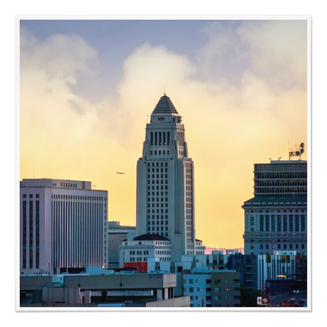 Impression Photo Los Angeles City Hall Skyline – Downtown LA Print (Devant)