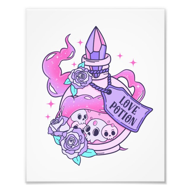 Impression Photo Lotion Potion mignonne Pink Halloween Potion Boute (Devant)