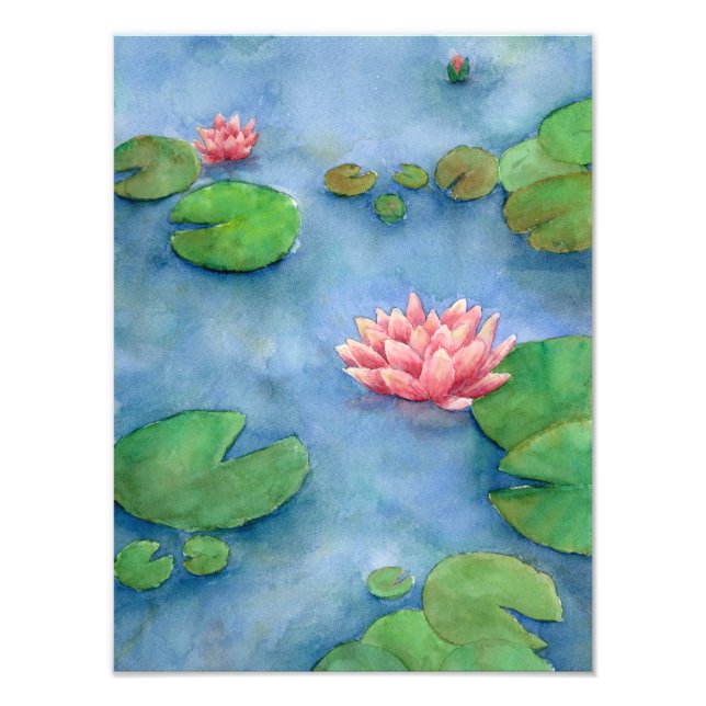 Impression Photo Lotus flower watercolor (Devant)