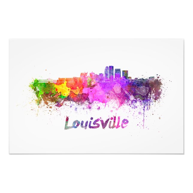Impression Photo Louisville skyline in watercolor (Devant)