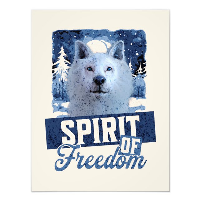 Impression Photo Loup Arctique Esprit de liberté Création faunique (Devant)