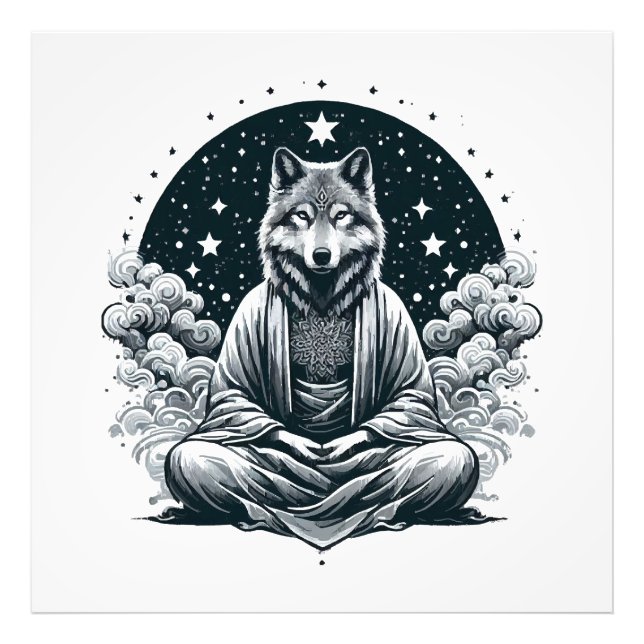 Impression Photo Loup conscient (Devant)