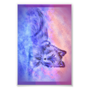 Impression Photo Loup dans le coucher du soleil neigeux