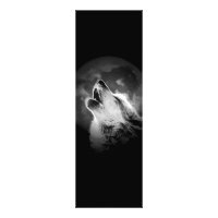 Loup et lune de Howling noir et blanc