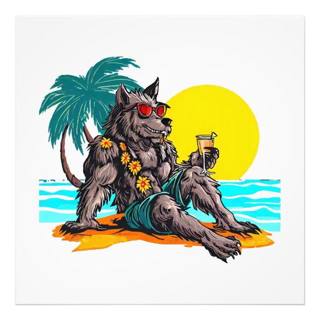 Impression Photo loup-garou en vacances (Devant)