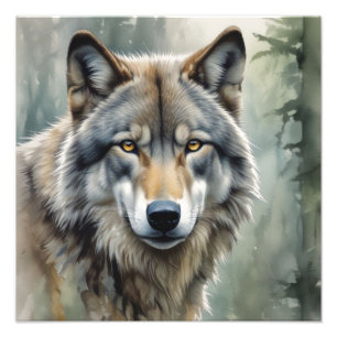 Impression Photo Loup solitaire Motivation Art Inspirationnel
