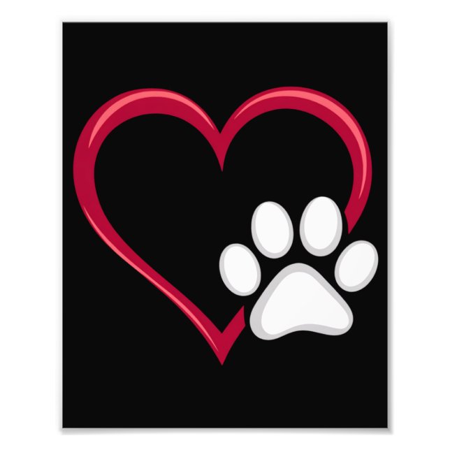 Impression Photo Love Heart Chien Paw Valentine's Day Amoureux des  (Devant)