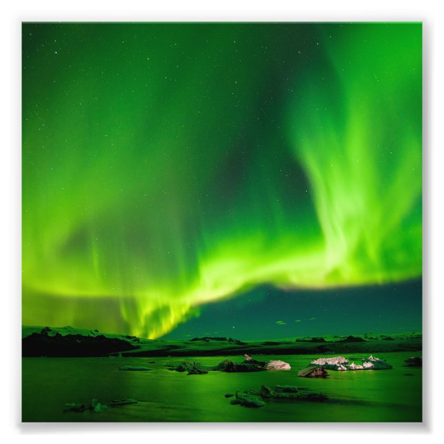 Impression Photo Lueurs boréales d'Islande (Devant)