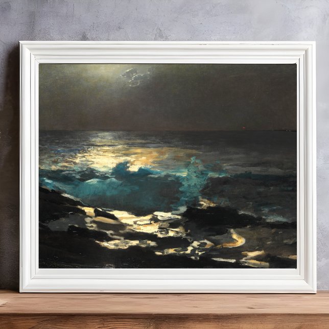 Impression Photo Lumière de la Lune, Wood Island Light par Winslow  (Créateur téléchargé)