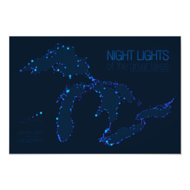 Impression Photo Lumières nocturnes des Grands Lacs 19x13 Imprimer (Devant)
