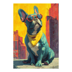 Impression Photo Lunettes de soleil Cool Teal Frenchie