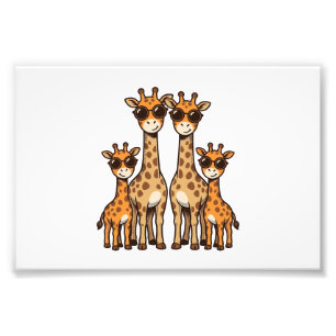 Impression Photo Lunettes de soleil de la famille de la girafe Cool