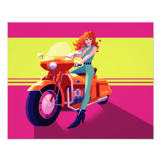 Impression Photo Lupin III the third Fujiko bike print