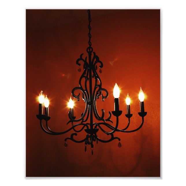 Impression Photo Lustre gothique en chambre rouge (Devant)