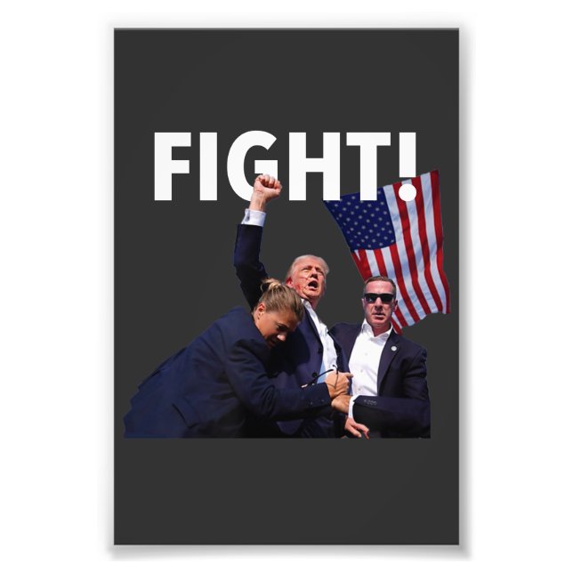 Impression Photo Lutter Contre Trump 2024 Victime D'Une Blessure Lo (Devant)