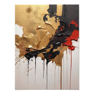 Impression Photo Luxe Black, Gold et Red Abstrait