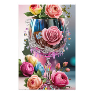 Impression Photo Luxueuse Aquarelle en verre cristal