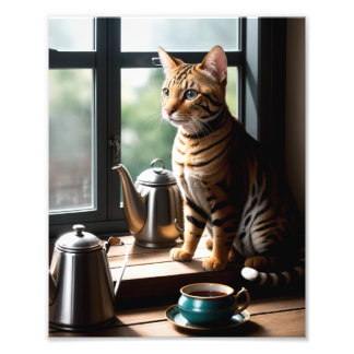 Impression Photo Luxury Bengal Cat Portrait by Window