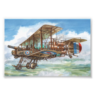 Impression Photo Machine volante biplan Steampunk Vickers