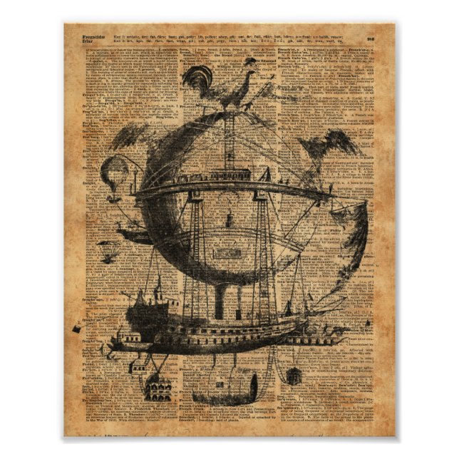 Impression Photo Machine volante Victorian Steampunk (Devant)