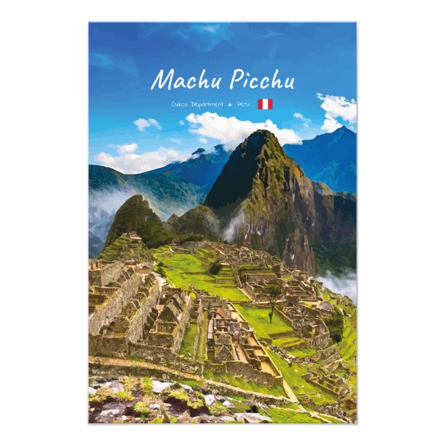 Impression Photo Machu Picchu, Pérou - Ruines de la citadelle inca (Devant)