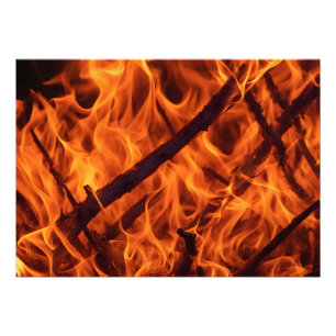 Impression Photo Macro de flamme de feu dans la cheminée