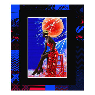 Impression Photo Magie de la Fille Noire • Tapisserie d'Art Afrocén