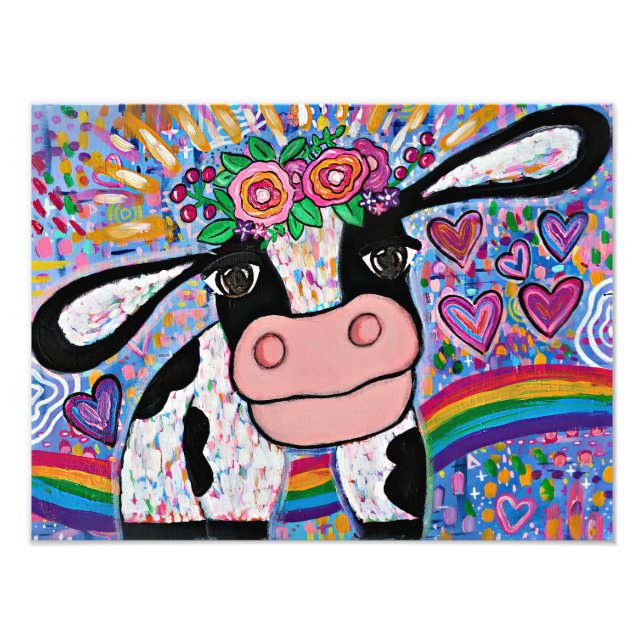 Impression Photo Magique Rainbow Moo-Moo Love Cow (Devant)