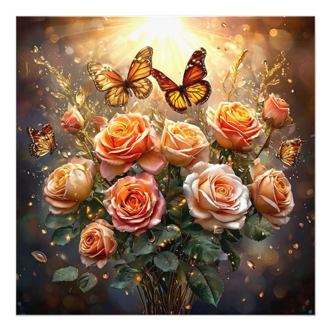 Impression Photo Magnifique bouquet de roses (Devant)