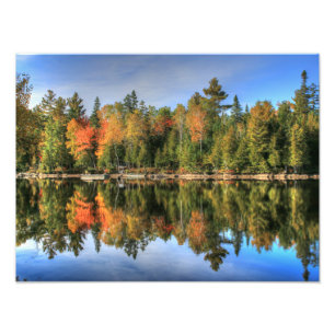 Impression Photo Maine Automne automne Foliage Lake Réflexions